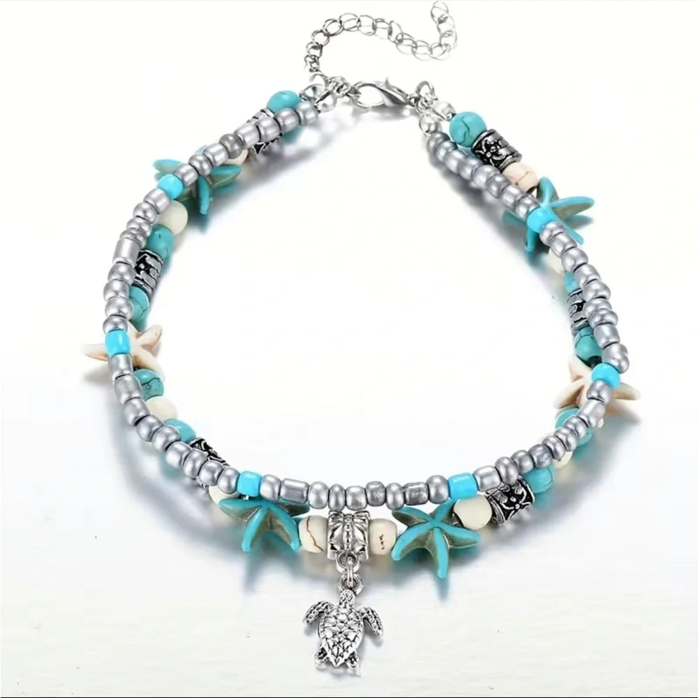 🎉 Turtle Ocean Themed Ankle Bracelet - Picture 1 of 2